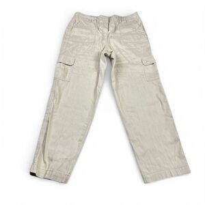 Chicos Cargo Pants Beige Utility Y2K Straight Leg Elastic Waist Comfy Casual 1 M